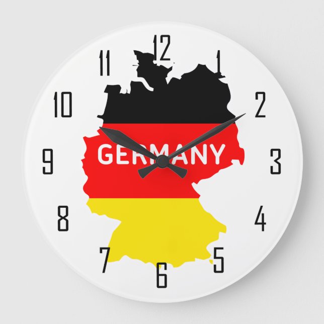 Grande Horloge Ronde Map of Germany With Flag and Numbers (Recto)