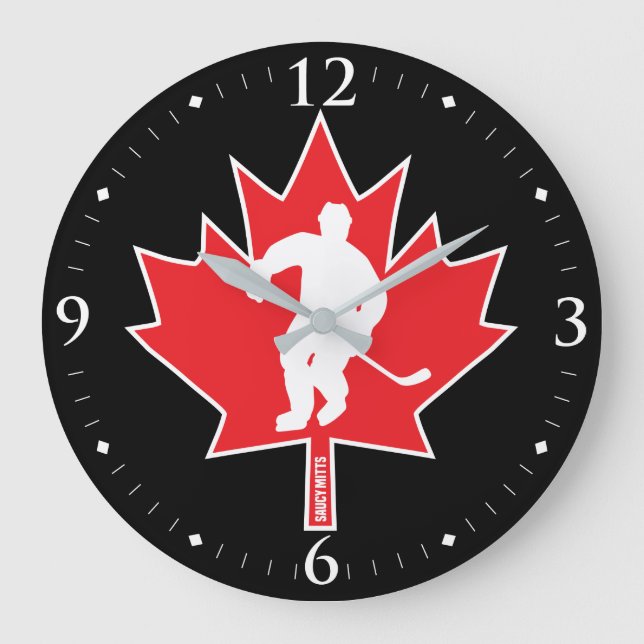 Grande Horloge Ronde Maple leaf player red on black (Recto)