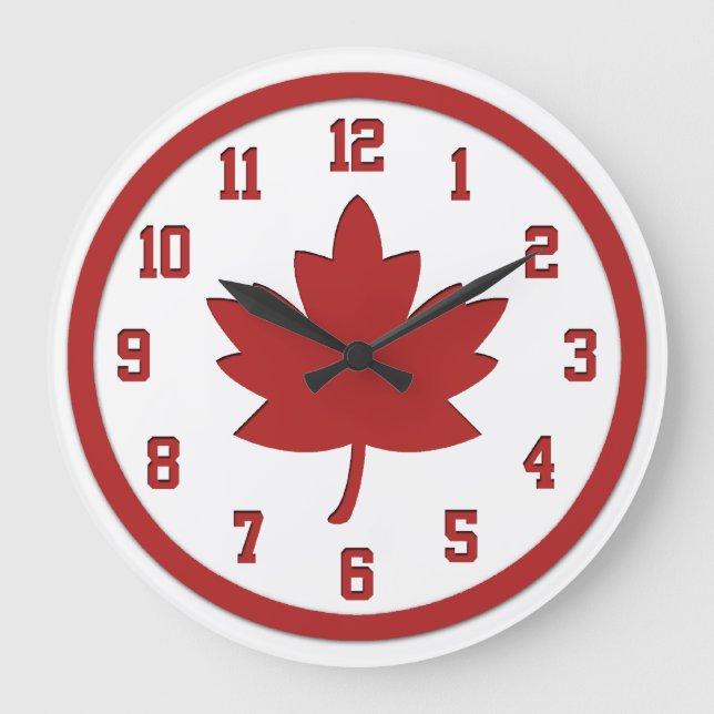 Grande Horloge Ronde Maple Leaf Wall Clock (Recto)