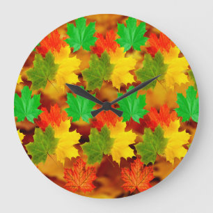 Grande Horloge Ronde Maple Leaves image for Acrylic Wall Clock