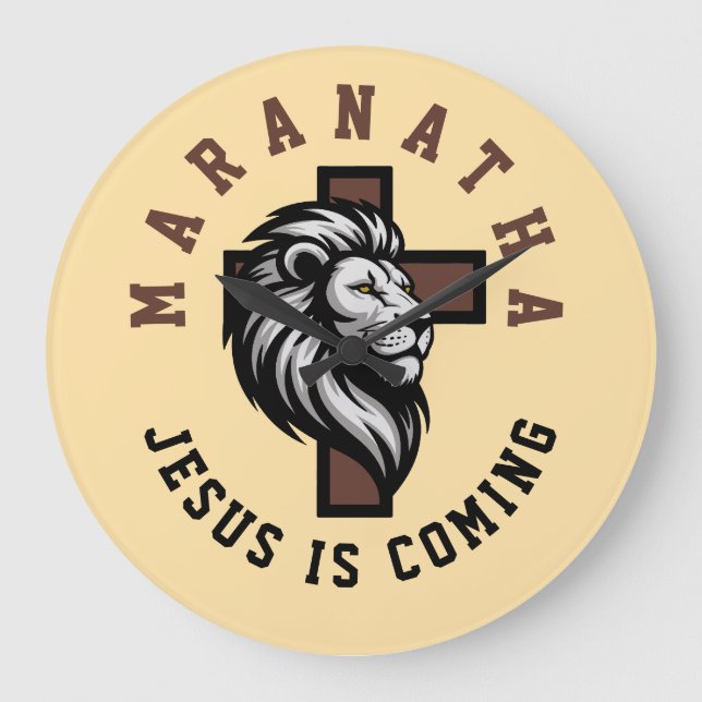 Grande Horloge Ronde Maranatha Jésus arrive (Recto)