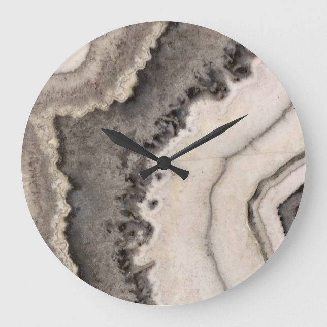 Grande Horloge Ronde Marble blanc (Recto)