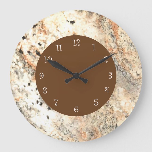 Grande Horloge Ronde Marble moderne de Stone (Recto)
