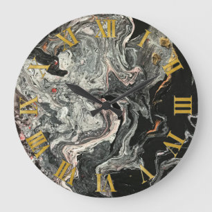 Grande Horloge Ronde Marbre fluide Agate
