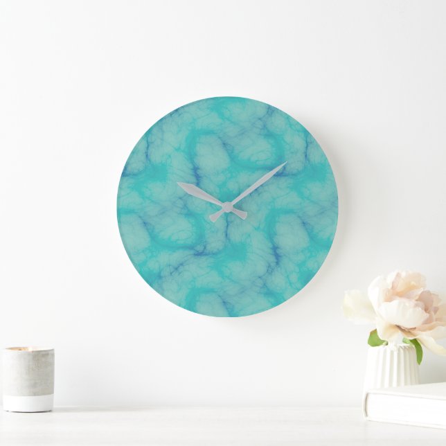 Grande Horloge Ronde Marbre turquoise (Maison)