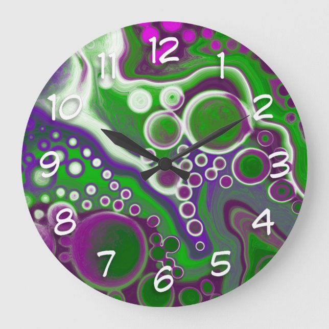 Grande Horloge Ronde Marbre violet et vert    (Recto)