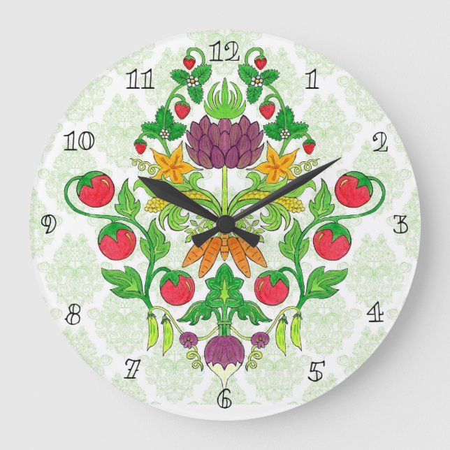 Grande Horloge Ronde Marché Fraîche Damas (Recto)