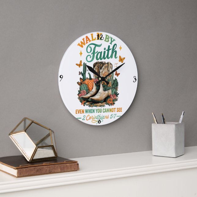 Grande Horloge Ronde Marche Par La Foi... (Bureau)