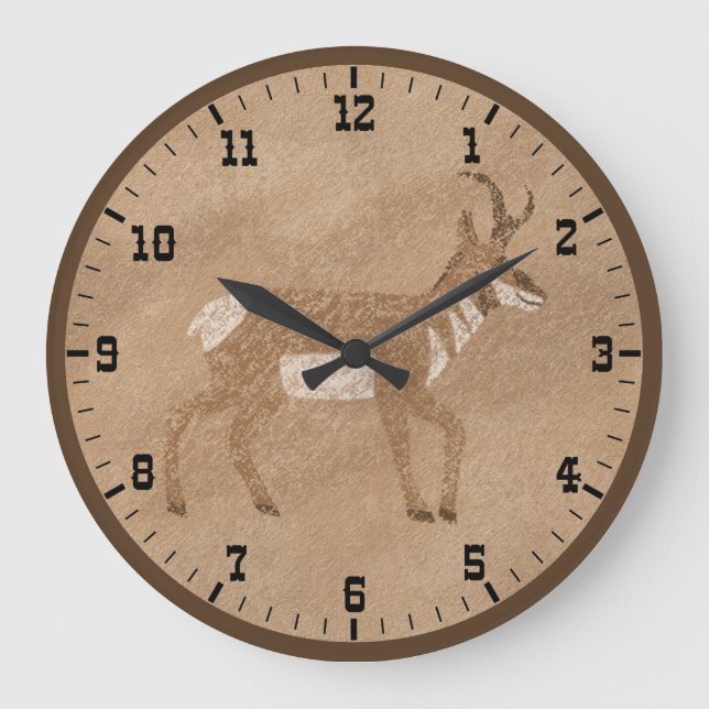 Grande Horloge Ronde Marche Sud-Ouest Pronghorn Antelope Vieux-Ouest (Recto)