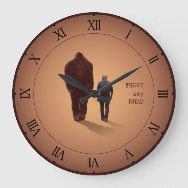 GRANDE HORLOGE RONDE MARCHER AVEC LE SASQUATCH DE BIGFOOT (Recto)