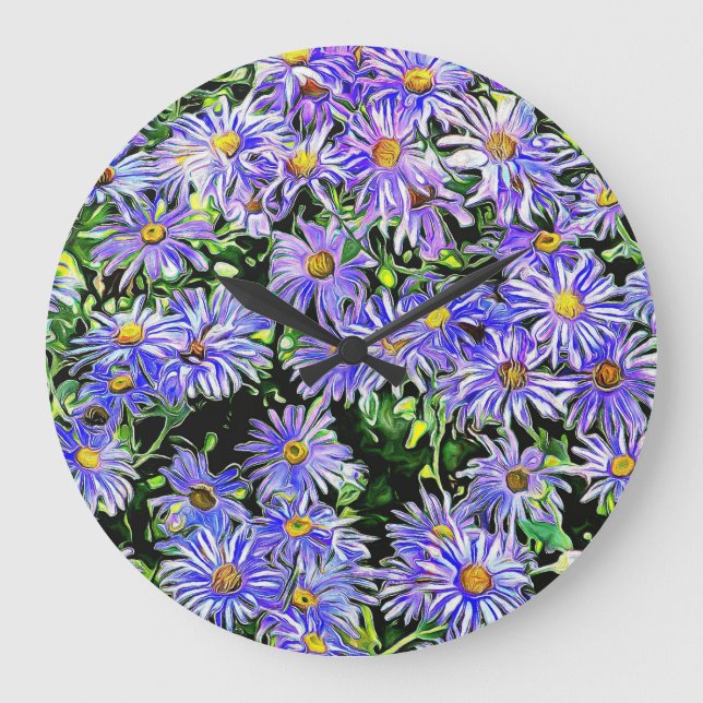 Grande Horloge Ronde Marguerite romantique violet (Recto)