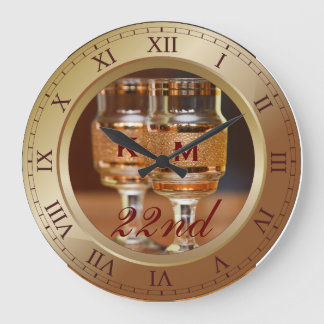 Grande Horloge Ronde Mariage de bronze Anniversaire cuivre or Brown pho