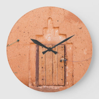 Grande Horloge Ronde Marocain Traditionnel Texture De Fenêtre En Bois