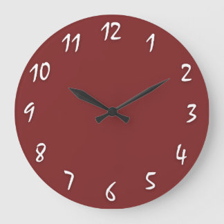 Grande Horloge Ronde Maroon rouge moderne simple