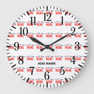 GRANDE HORLOGE RONDE MARQUE BLANCHE MODERNE ET PERSONNALISABLE VÉRIFIÉE