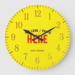 GRANDE HORLOGE RONDE MARQUE VÉRIFIÉE JAUNE CLAIR ET MODERNE