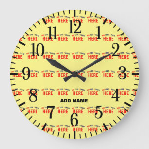 GRANDE HORLOGE RONDE MARQUE VÉRIFIÉE MODERNE ET MODERNE PASTEL JAUNE