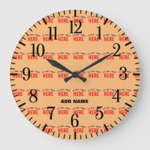 GRANDE HORLOGE RONDE MARQUE VÉRIFIÉE ORANGE PERSONNALISÉE ET MODERNE