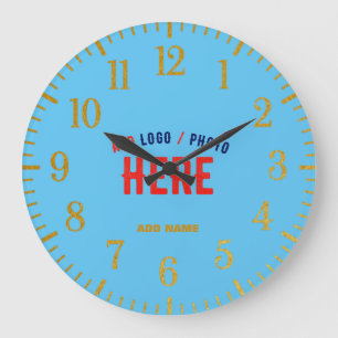 GRANDE HORLOGE RONDE MARQUE VÉRIFIÉE SKY BLEU MODERNE ET MODERNE