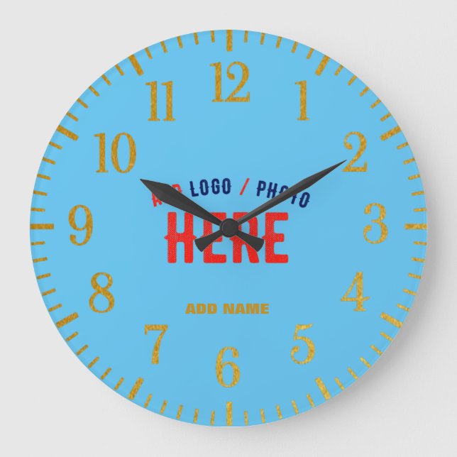 GRANDE HORLOGE RONDE MARQUE VÉRIFIÉE SKY BLEU MODERNE ET MODERNE (Recto)
