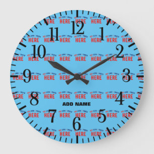 GRANDE HORLOGE RONDE MARQUE VÉRIFIÉE SKY BLEU MODERNE ET MODERNE