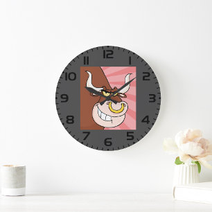 Grande Horloge Ronde Mascotte en fer avec anneau de nez