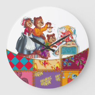 Grande Horloge Ronde Masha et 3 ours