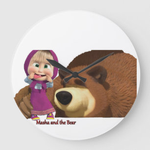 Grande Horloge Ronde Masha et l'ours