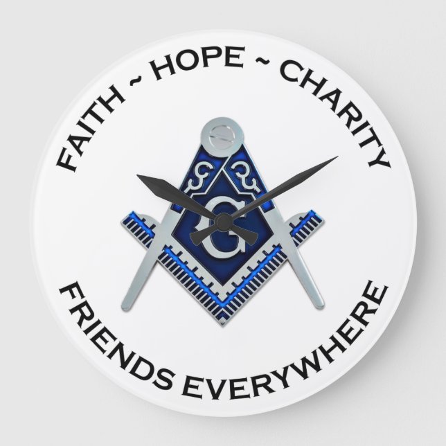 Grande Horloge Ronde Masonic Clock Blue (Recto)