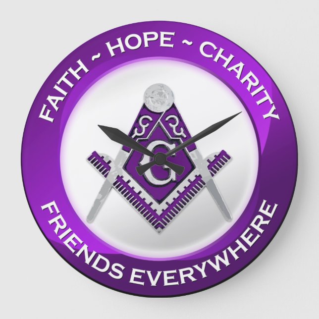 Grande Horloge Ronde Masonic Clock Purple (Recto)