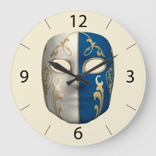 Grande Horloge Ronde Masque de Carnaval