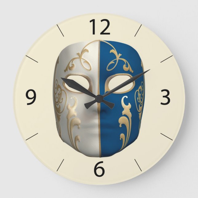 Grande Horloge Ronde Masque de Carnaval (Recto)