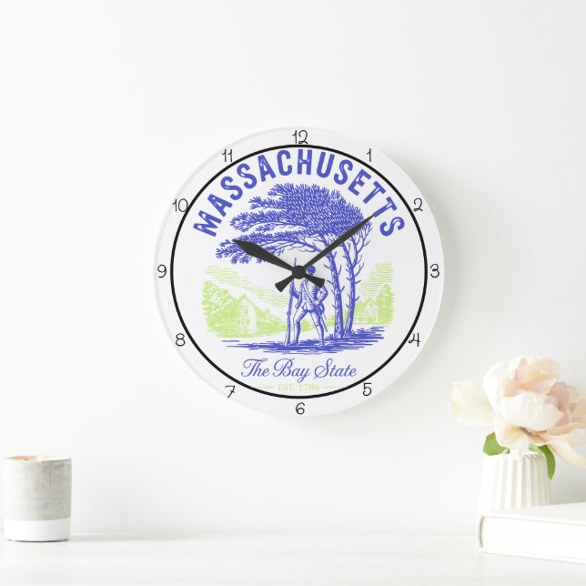 Grande Horloge Ronde Massachusetts Bay State Minuteman  (Maison)