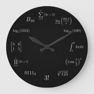 Grande Horloge Ronde Math equations et notations