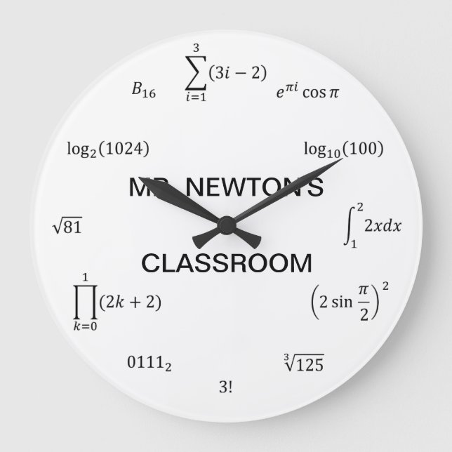 Grande Horloge Ronde Math equations et notations (Recto)