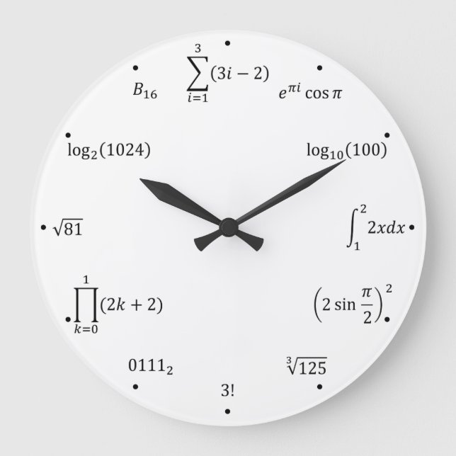 Grande Horloge Ronde Math equations et notations (Recto)