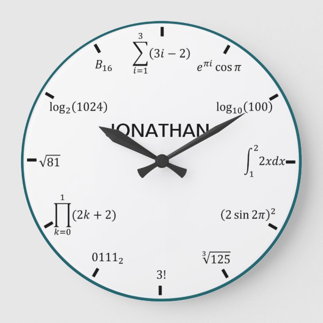 Grande Horloge Ronde Math equations et notations (Recto)