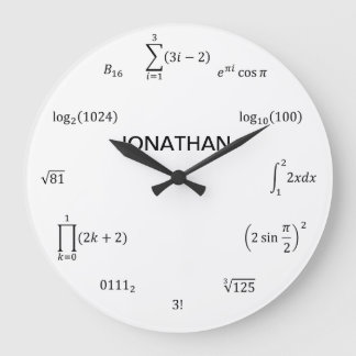 Grande Horloge Ronde Math equations et notations