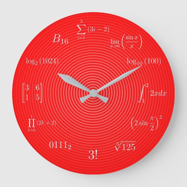 Grande Horloge Ronde Math equations et notations (Recto)