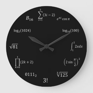Grande Horloge Ronde Math equations et notations