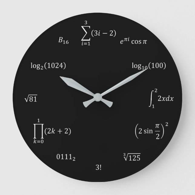 Grande Horloge Ronde Math equations et notations (Recto)