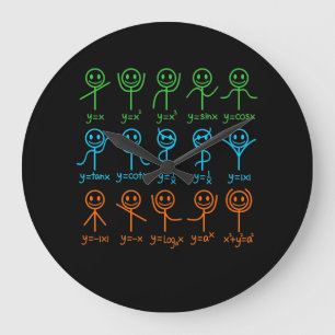 Grande Horloge Ronde Math Teacher Dance Equation mathématique