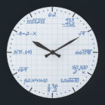 Grande Horloge Ronde Mathematical Equations Clock<br><div class="desc">A unique mathematical equations graph paper decorative wall clock. A great addition to any home,  school or office. Also makes a great gift idea for any teacher or professor.</div>