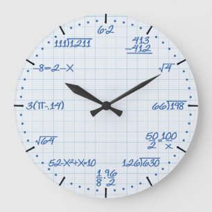 Grande Horloge Ronde Mathematical Equations Clock