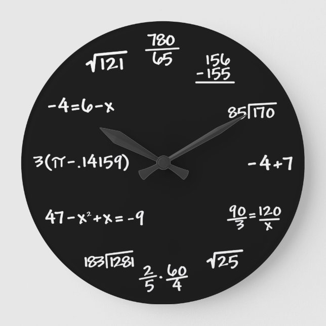 Grande Horloge Ronde Mathematics Chalkboard Clock (Recto)
