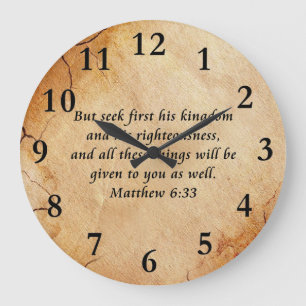 Grande Horloge Ronde Matthew 6:33 Bible