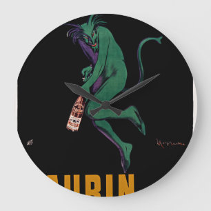 Grande Horloge Ronde Maurin Quina Green Devil par Cappiello