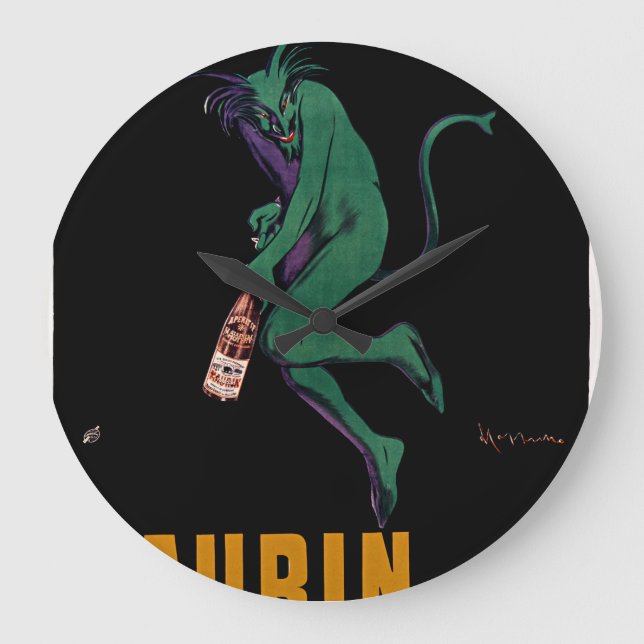 Grande Horloge Ronde Maurin Quina Green Devil par Cappiello (Recto)