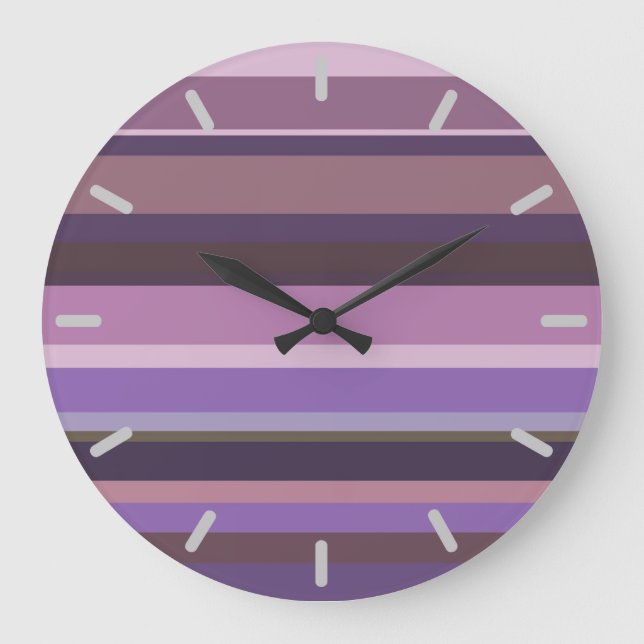 Grande Horloge Ronde Mauve horizontal stripes (Recto)