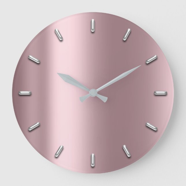 Grande Horloge Ronde Mauve Pink Metallic Minimum Silver Gray (Recto)